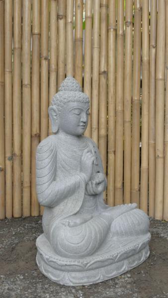 Product image 7 of the product “Seated Buddha made of Riverstone in Dharmachakra gesture of wheel of the teaching of the Dharma, H. 79cm. ”